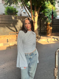 Grey Fit & Flare tee