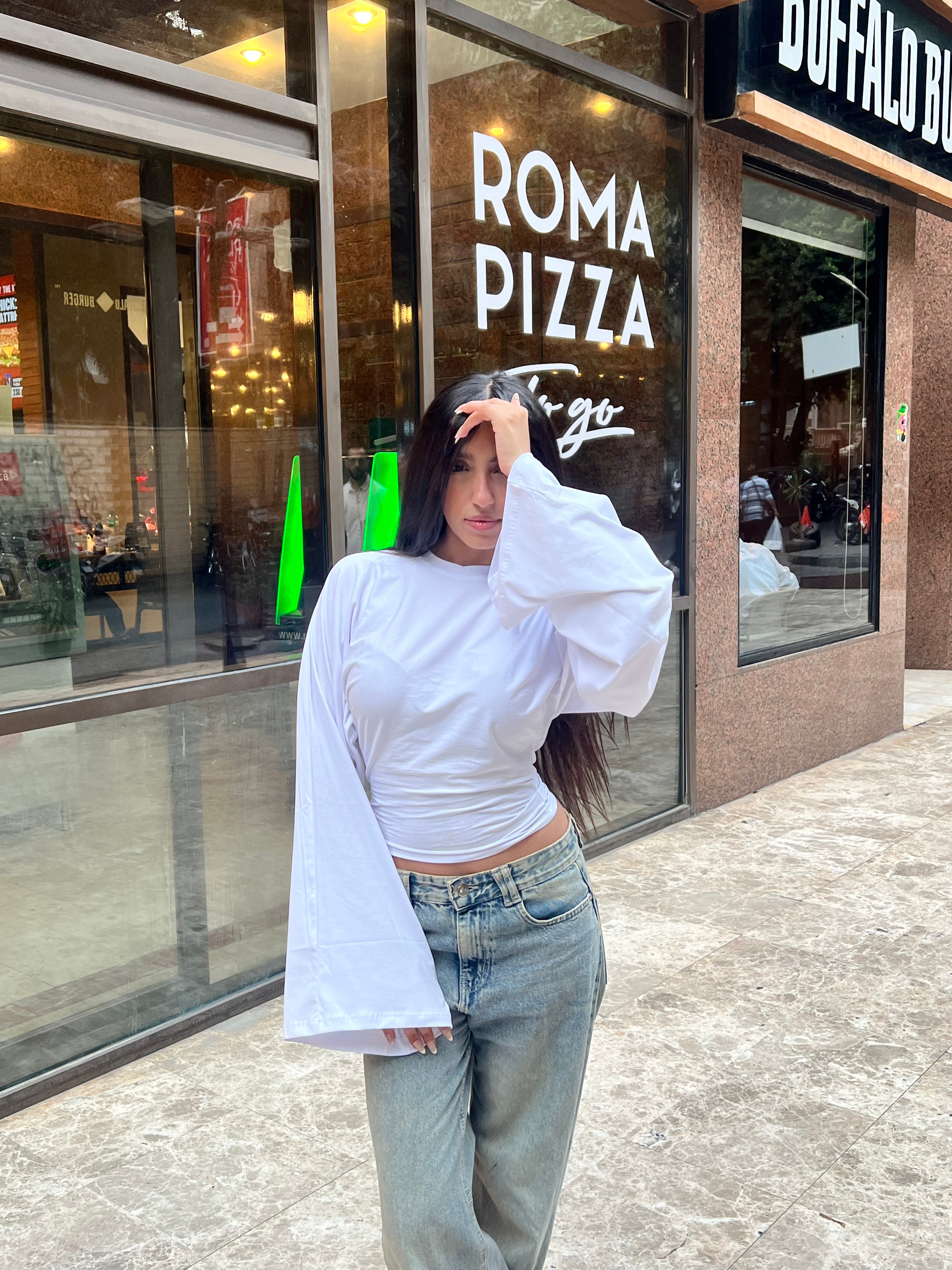 White Fit & Flare tee