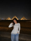 White Fitted lace tee