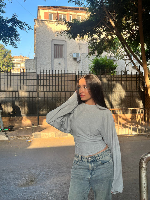 Grey Fit & Flare tee