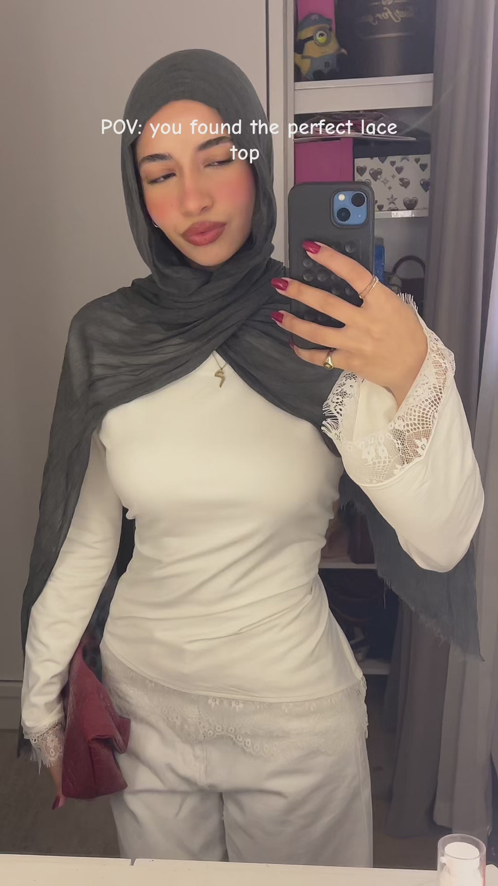 White Fitted lace tee