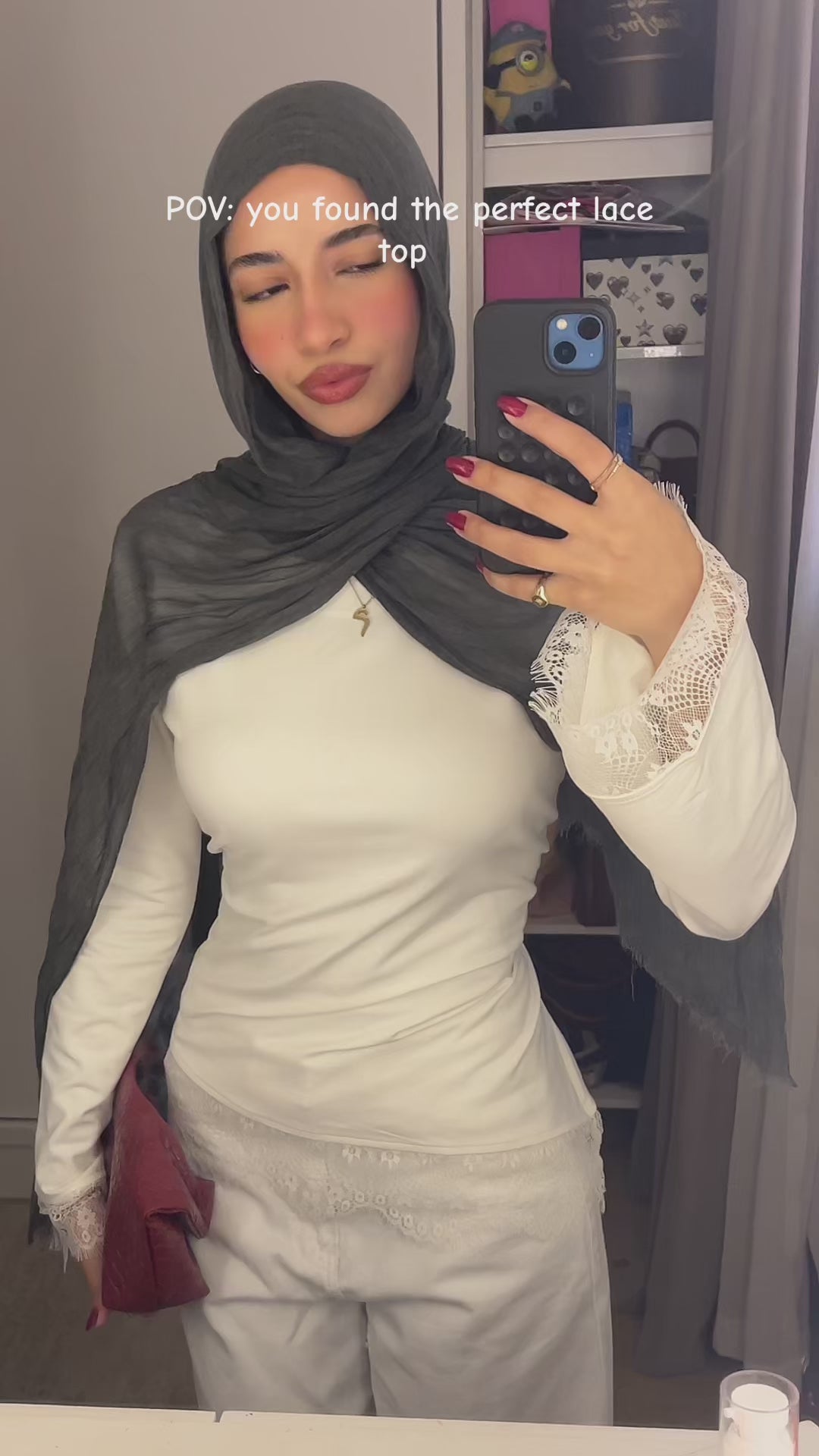 White Fitted lace tee